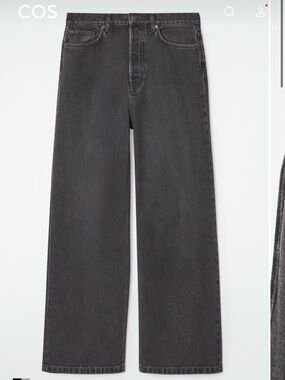 COS Black Wide-Leg Denim Jeans with Subtle Wash